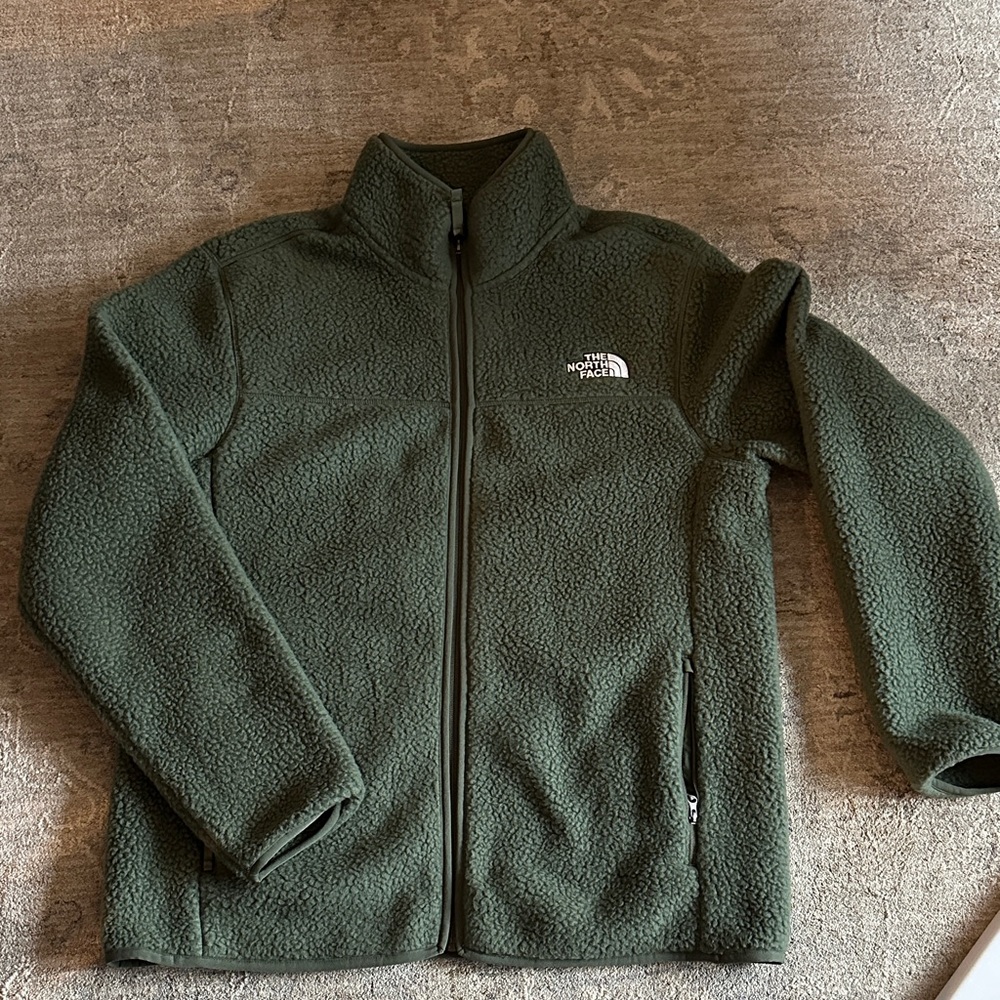 The North Face fleece jacket,men’s size L, green color